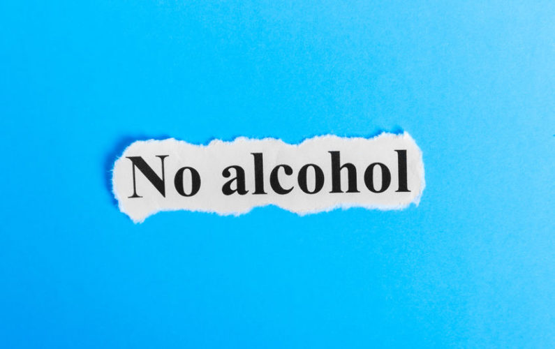 NO ALCOHOL text on paper. Word NO ALCOHOL on a piece of paper. Concept Image.